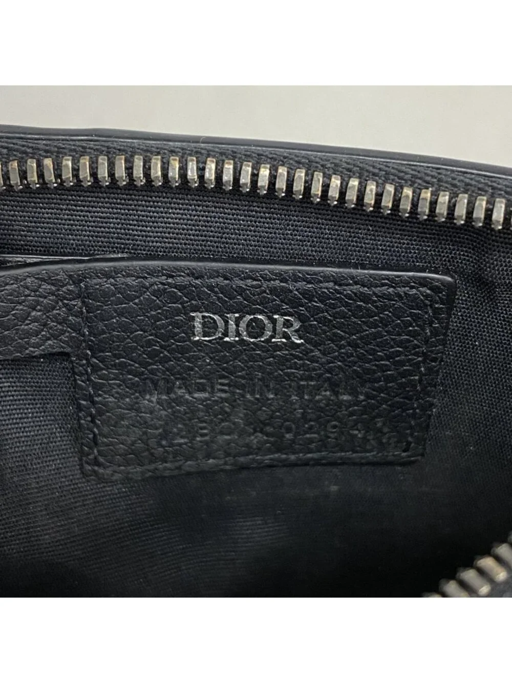 Dior Coin Purse Leather Black Silver